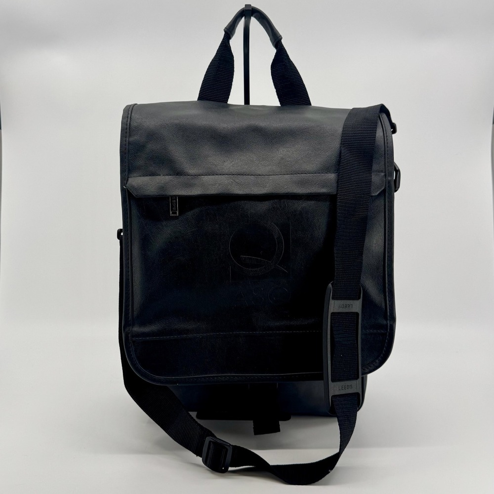 Leeds Messenger Bag Black Convertible Backpack Laptop Shoulder Bag ASQ Promo